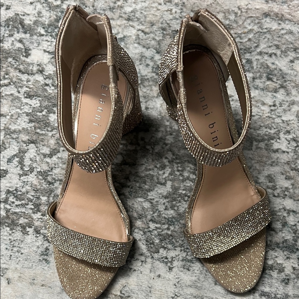 Gianni Bini Glittering Gold Heels